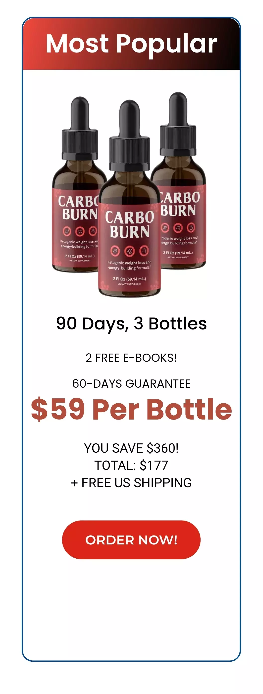 CarboBurn™ 3 bottles pricing